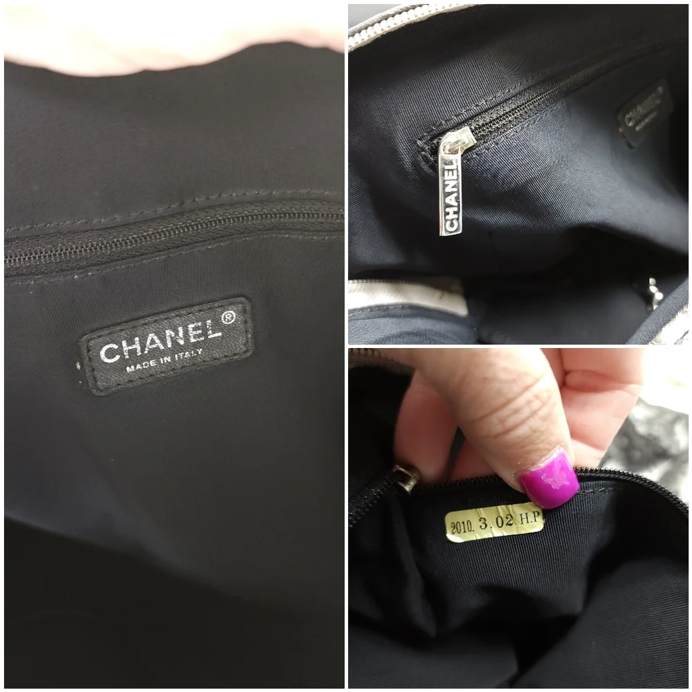 Authentic CHANEL Silver Rue de Cambon Unlimited Bag Travel Bundle